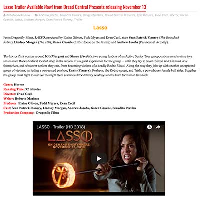 Lasso Trailer Available Now! from Dread Central Presents releasing November 13
